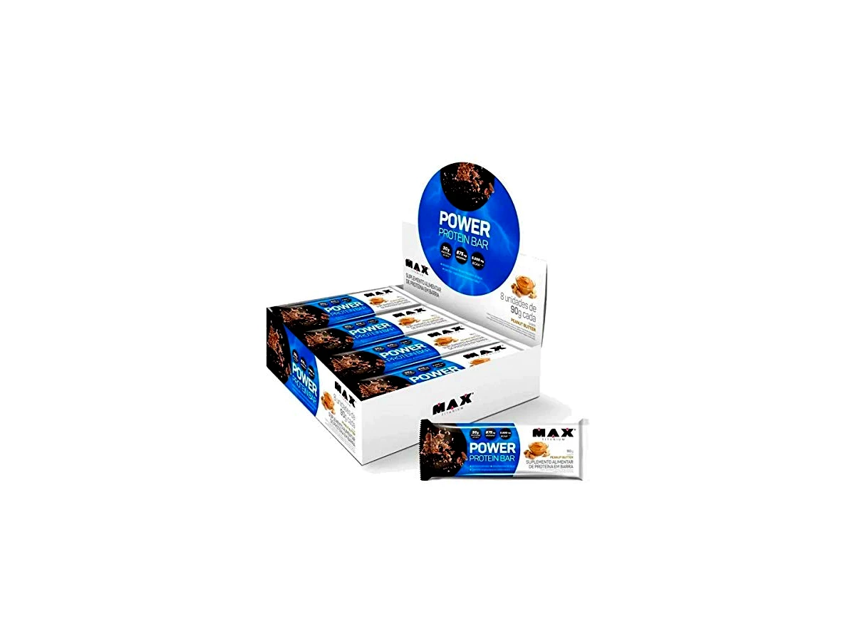 Revisão Barra de Proteína Max Titanium Power Protein Bar Sabor Peanut Butter (90g): a melhor proporção de proteína e saciedade para dietas intensas