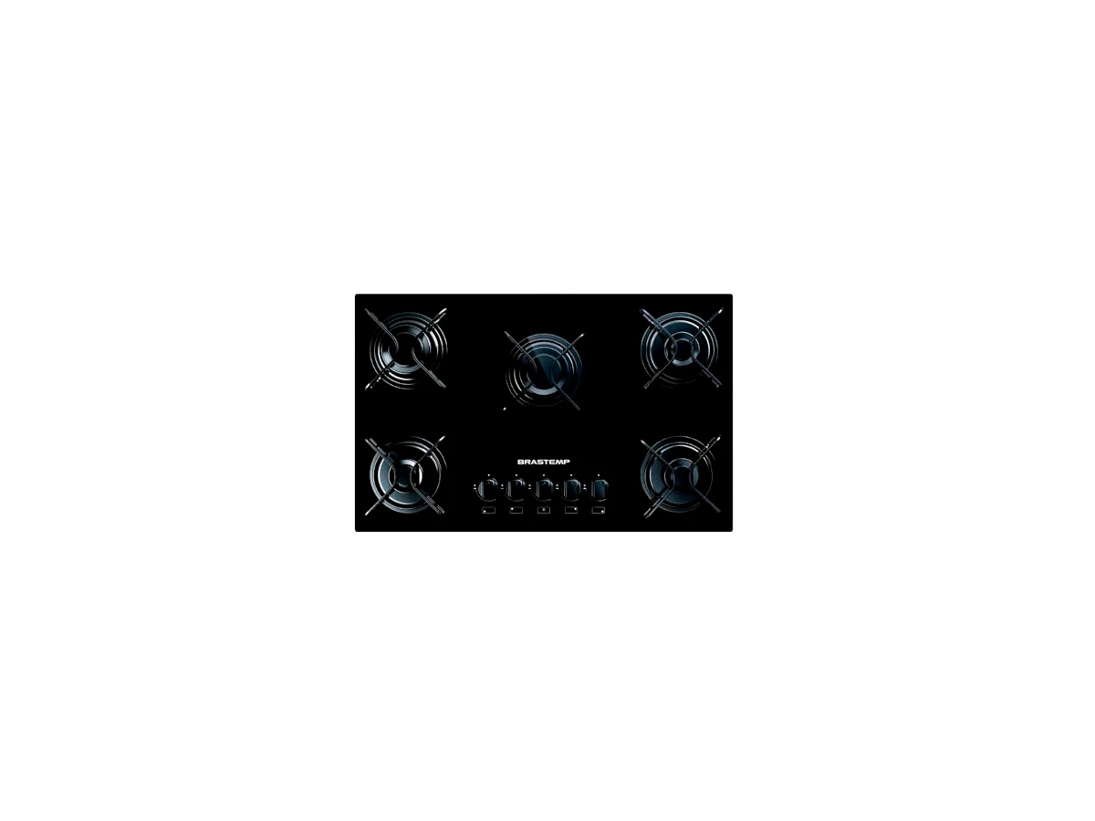 Cooktop a Gás Brastemp BDD75AE com Vidro Temperado Preto
