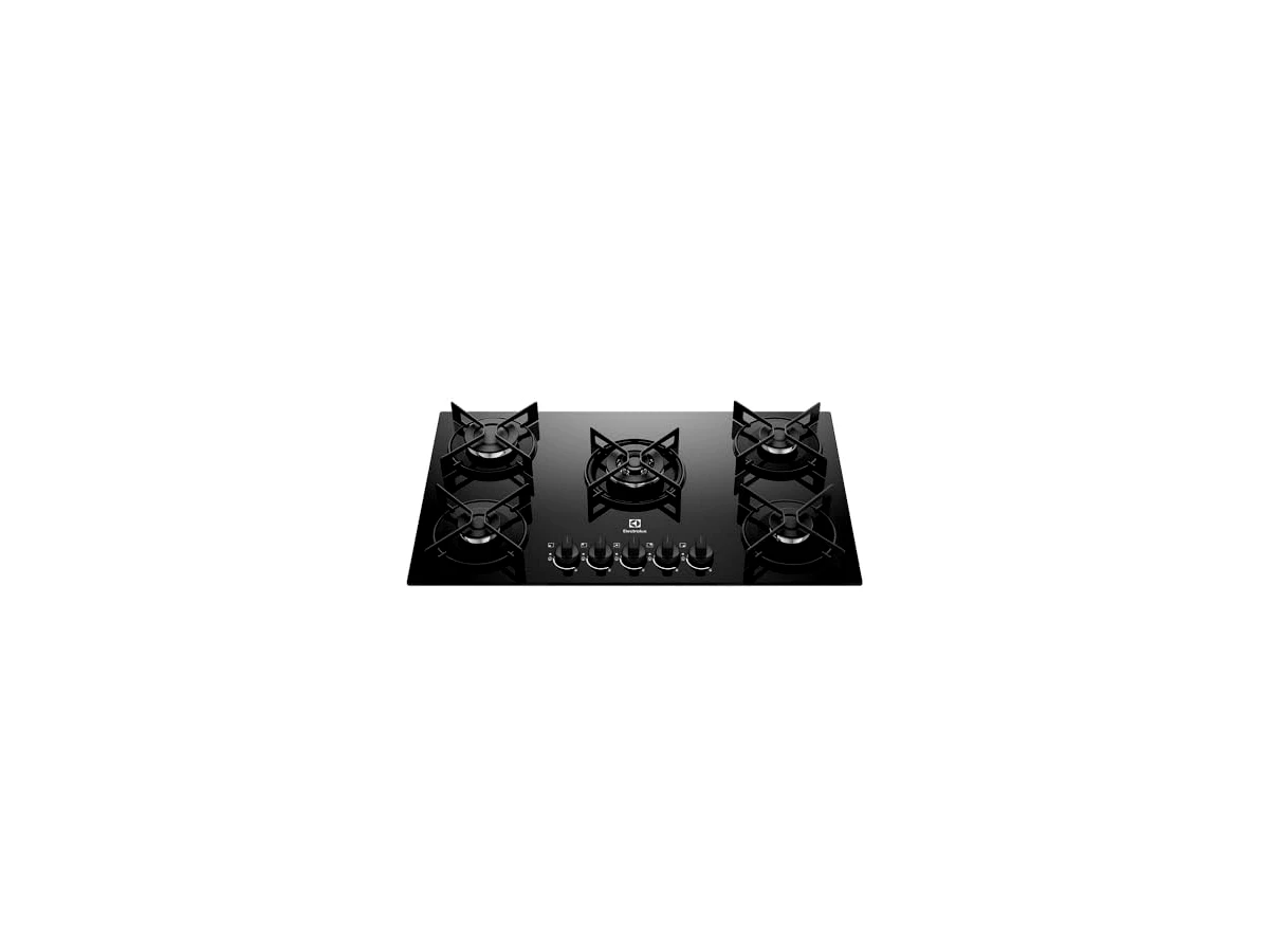 Cooktop a Gás 5 Bocas Electrolux Efficient com Mesa de Vidro Preto (KE5GT)