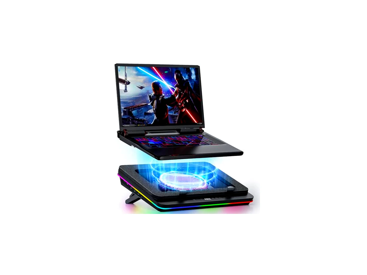 IETS Almofada de Resfriamento para Laptop Gt600 Rgb Equipada com Turbo-Ventilador Gigante(Diâmetro de 5,5