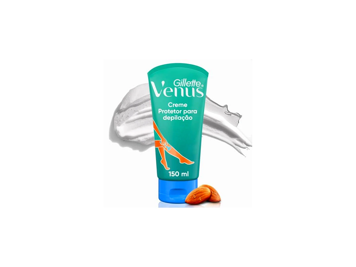 Gillette Venus Creme Protetor para Depilação com Óleo de Amêndoas, Depilação Corporal, 150mL
