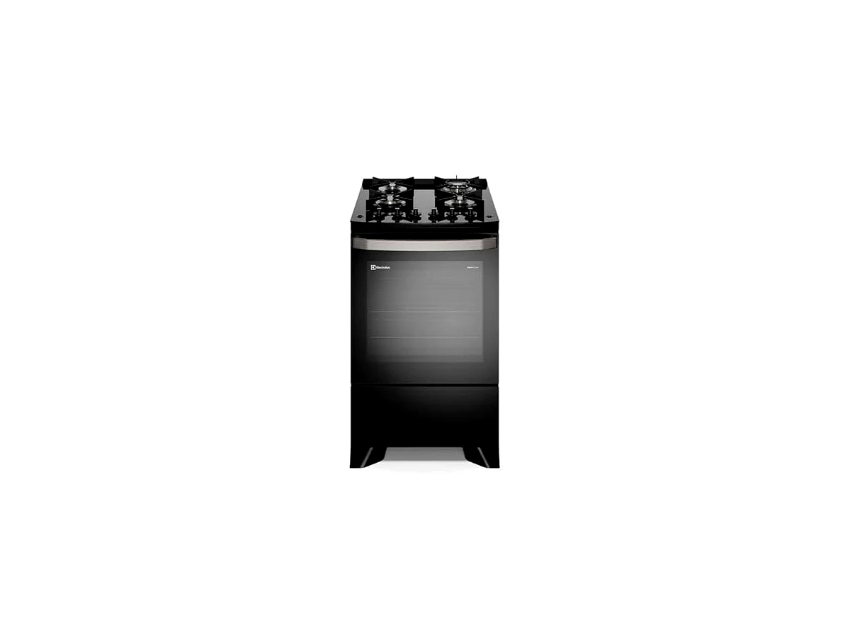 Fogão de Piso 4 Bocas Electrolux Experience Preto com Mesa de Vidro e Grill (FE4CP)