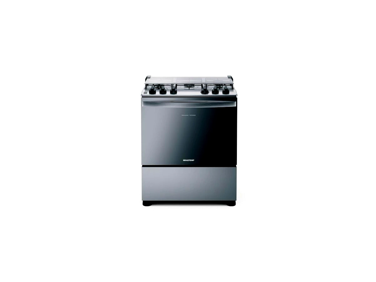 Fogão Brastemp 5 Bocas Cor Inox Com Botões Removíveis E Exclusivo Aro Protetor - BFS5NCR BIVOLT
