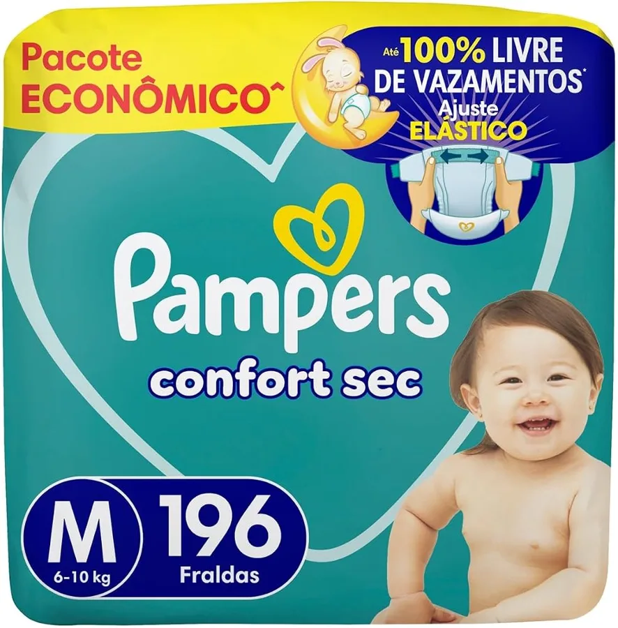 Pampers Confort Sec M 196 unidades