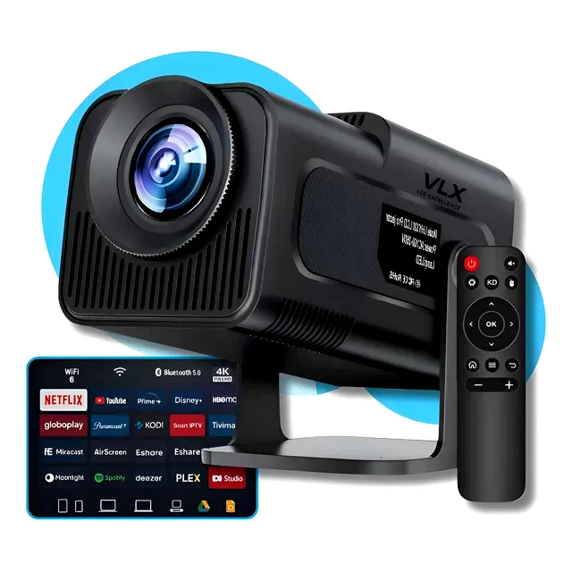 Projetor Vlx 4K Android Wi-Fi Bluetooth HY320 Mini
