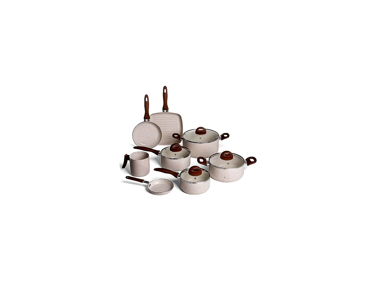 Jogo de Panelas Brinox Ceramic Life Smart Plus Vanilla 8 Peças