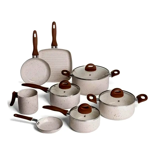 Jogo de Panelas Brinox Cerâmica 8 Peças Ceramic Life Smart Plus