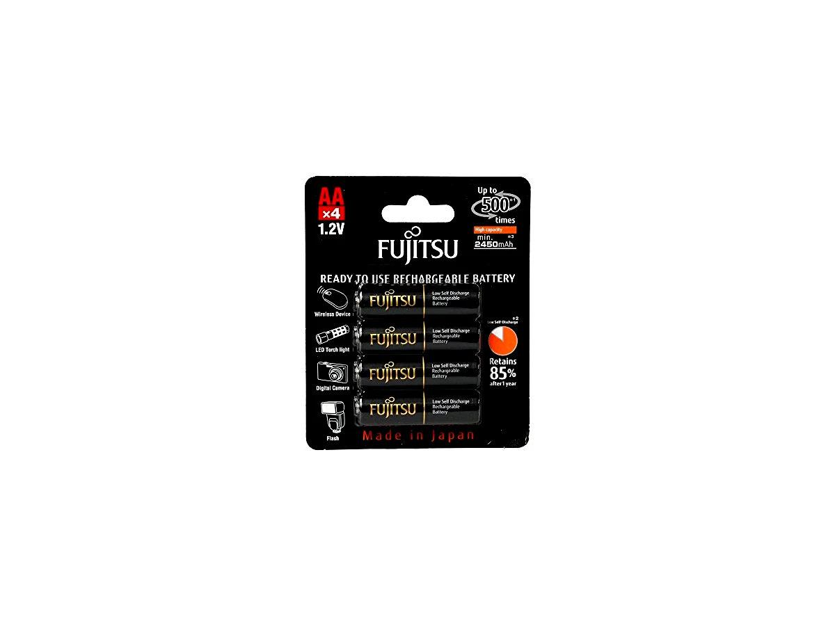 Pilhas AA Recarregáveis 500x da Fujitsu Premium (= Eneloop Pro) com 2550 mAh