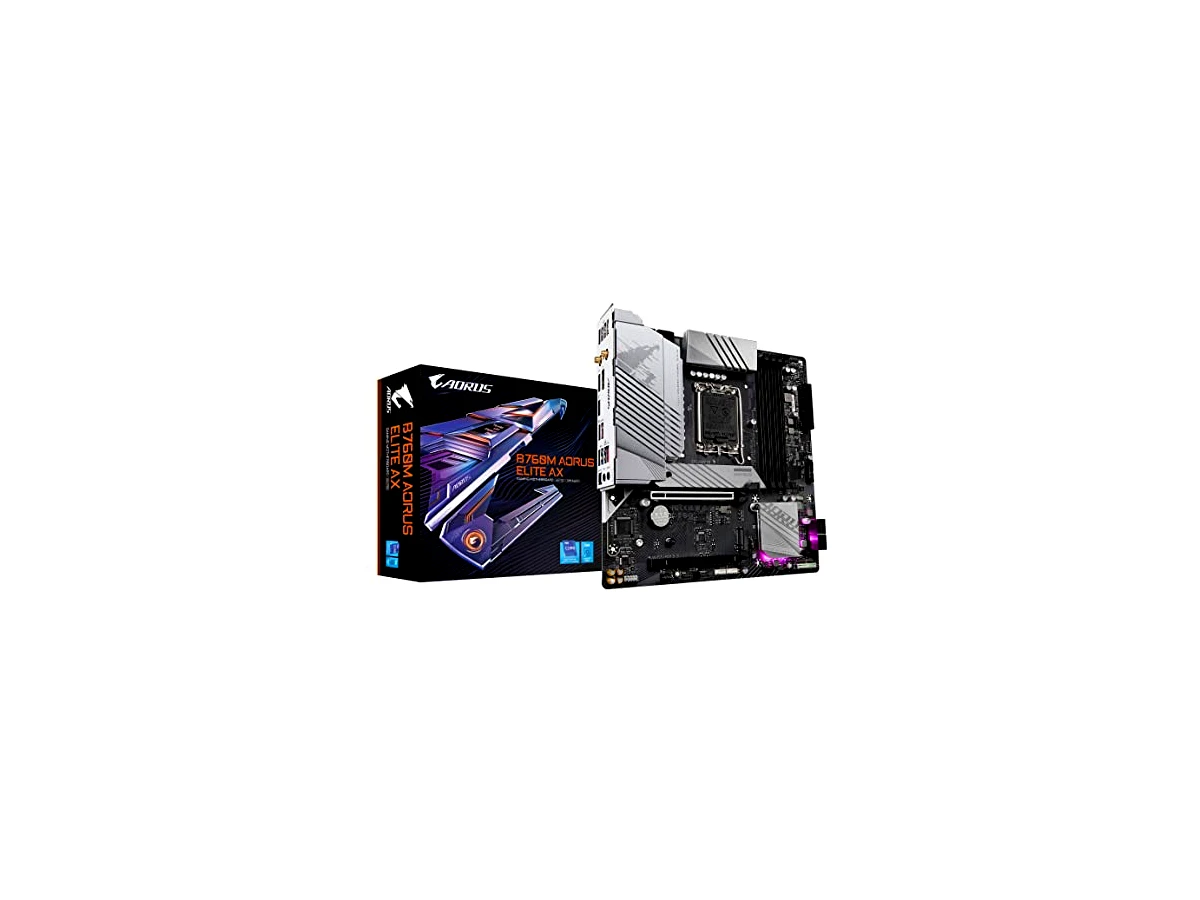 Placa Mãe Gigabyte B760M AORUS ELITE AX WIFI PRETO/BRANCO