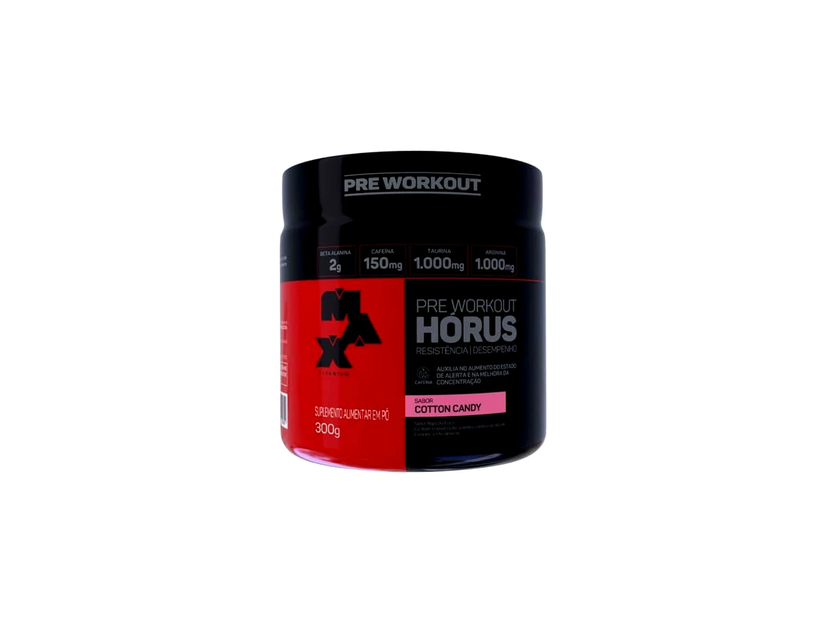Revisão Horus (300g) - Cotton Candy - Max Titanium, Max Titanium: o equilíbrio perfeito de cafeína e beta-alanina para o treino diário