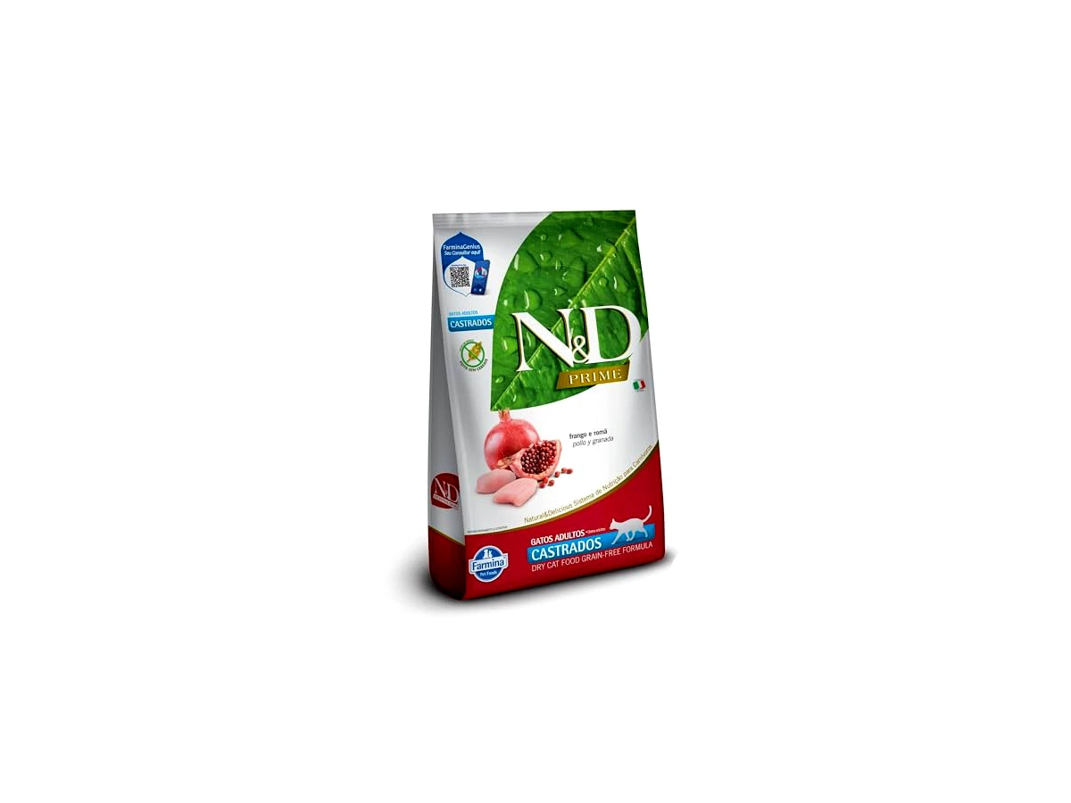 Ração Farmina N&D Feline Prime Frango e Romã para Gatos Adultos Castrados - 7,5kg