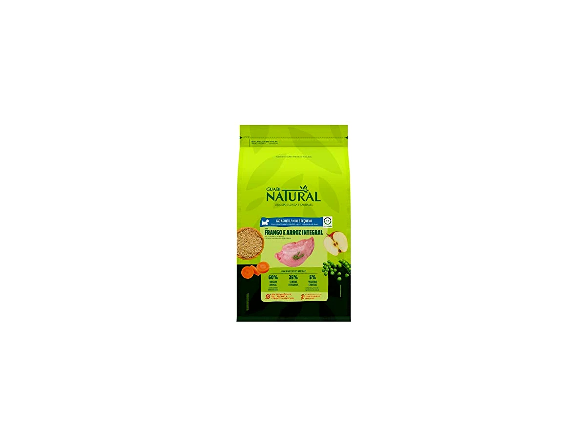 Ração Guabi Natural para Cães Adultos de Raças Mini e Pequenas Sabor Frango e Arroz Integral - 2,5 kg